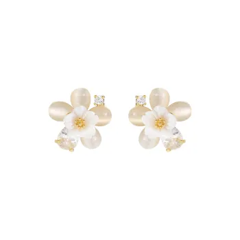 BING STUDIO Copper Stud Earrings Women's
