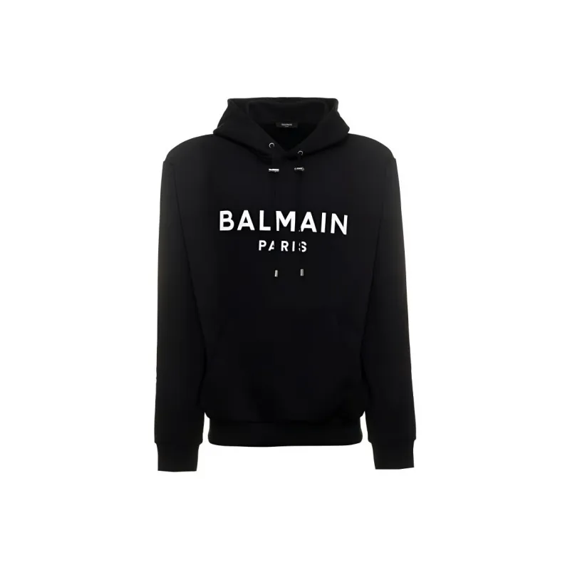 BALMAIN Logo Printed Drawstring Hoodie-0