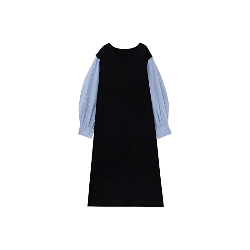 PZGE Long-Sleeved Dresses Women's Black-1