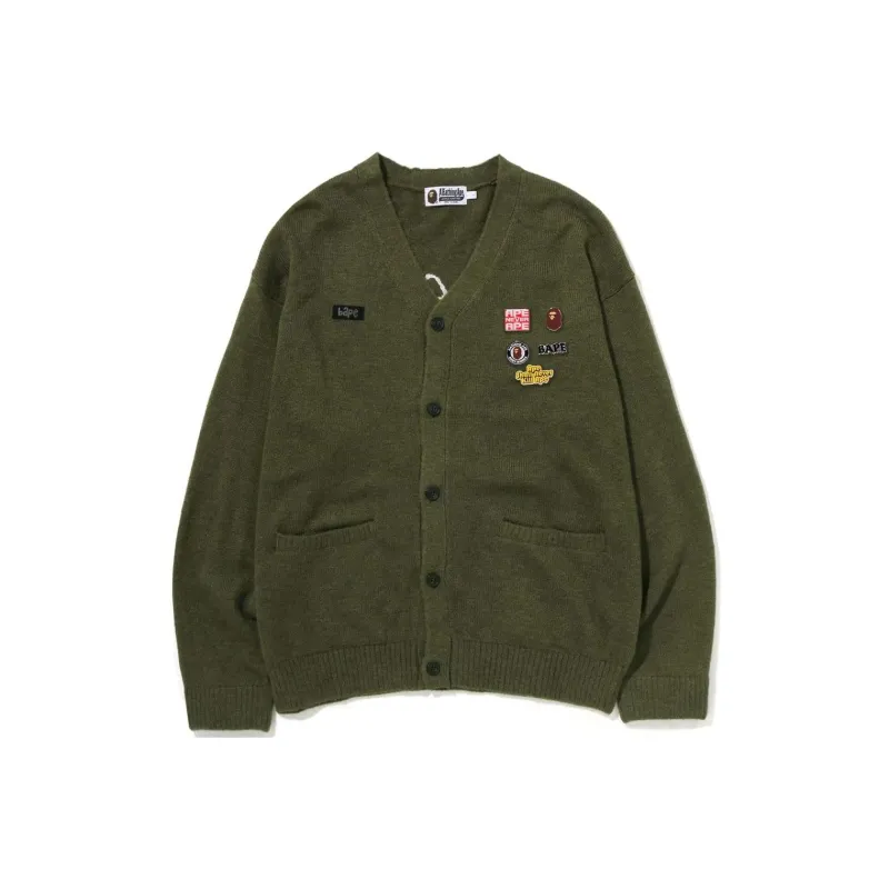Bape Embroidery Shaggy Knit Cardigan-4