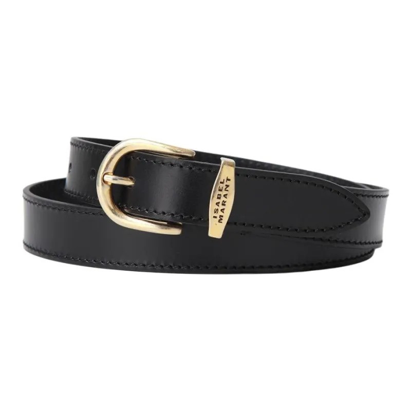 ISABEL MARANT Logo Engraved Buckle Belt-1