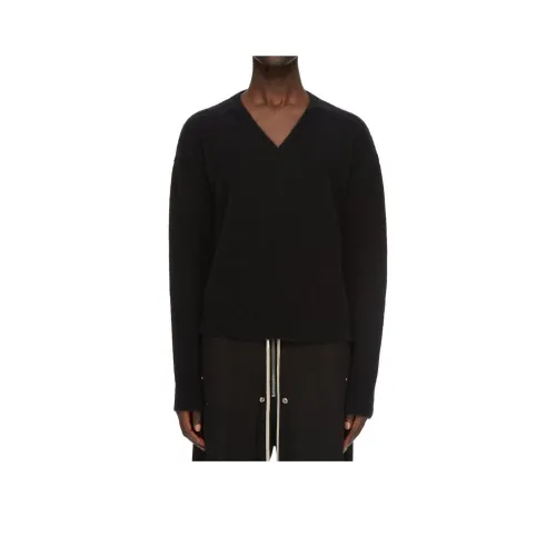 RICK OWENS V Neck Cropped Jumper