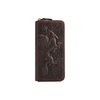 VIHUS Cow Leather Wallet Men's Black/Coffee