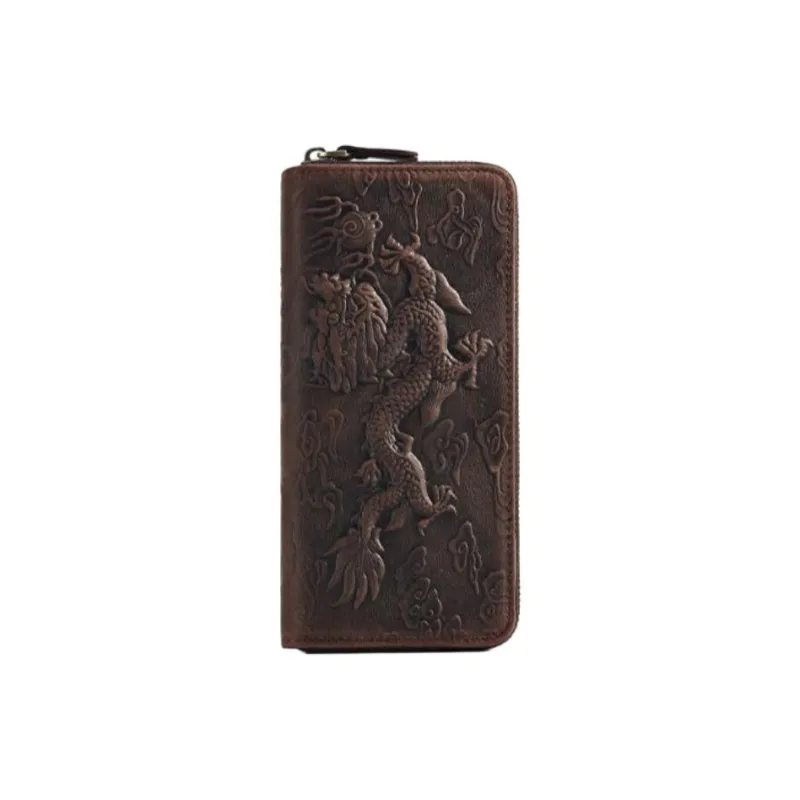 VIHUS Cow Leather Wallet Men's Black/Coffee-2