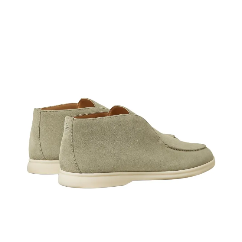 Loro Piana Open Walk Ankle Boots Men's Military Gray-3