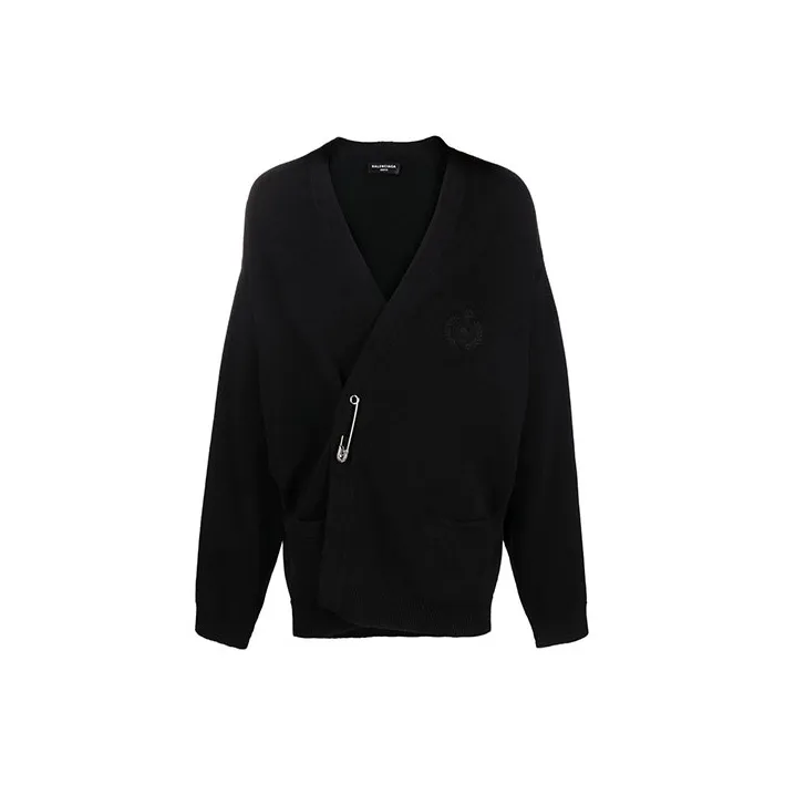 Balenciaga SS22 Knitted Fabric Cardigan Coat Men's Black-0