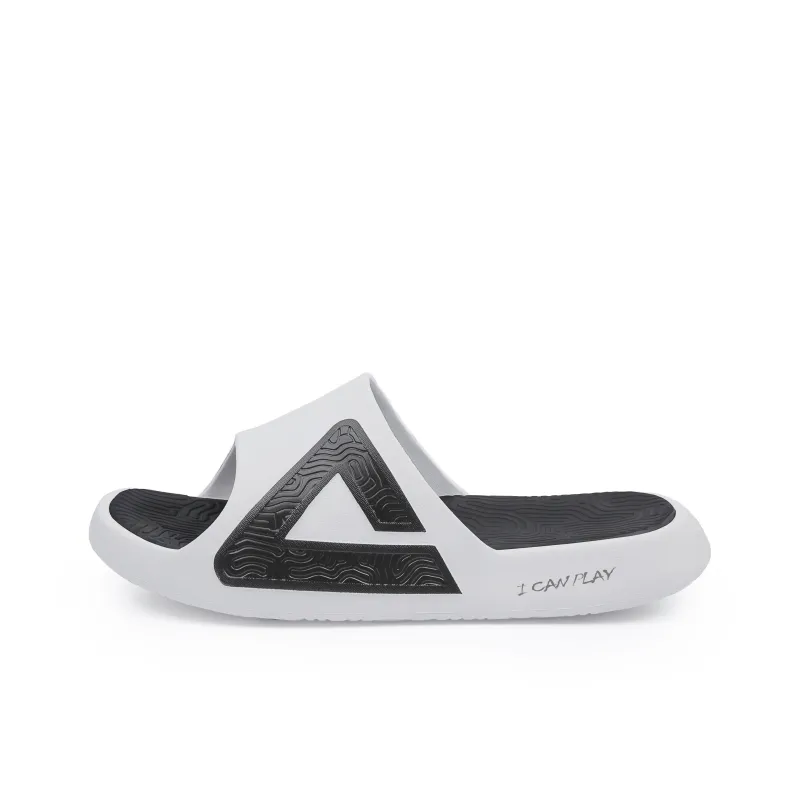 PEAK Tai Ji1.0 Slip Resistant Abrasion Resistant Cushioning Slide Slippers Men's Black White-0