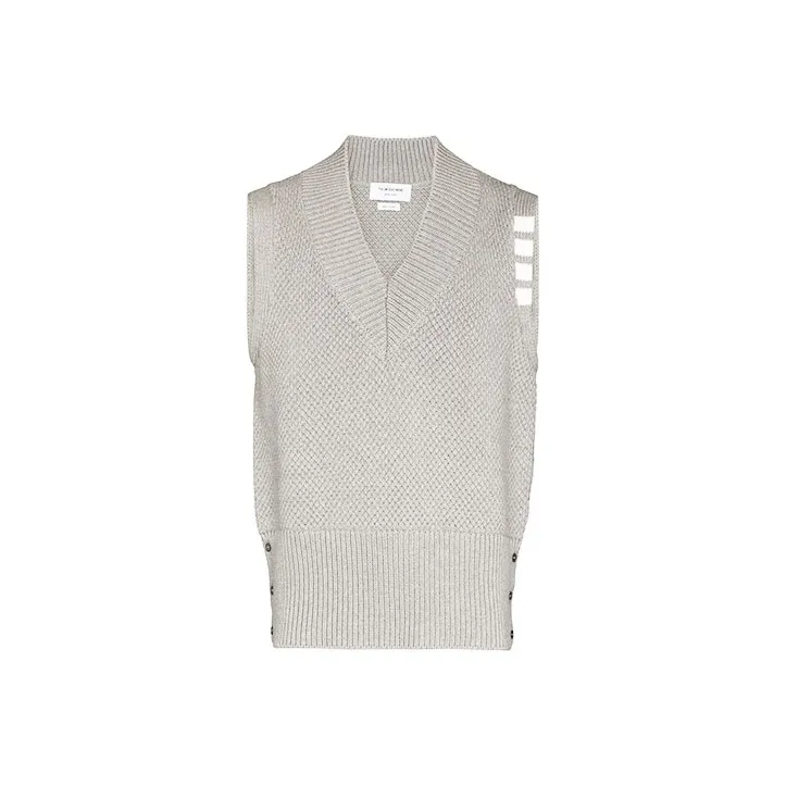 THOM BROWNE 4 Bar V neck Vest-0