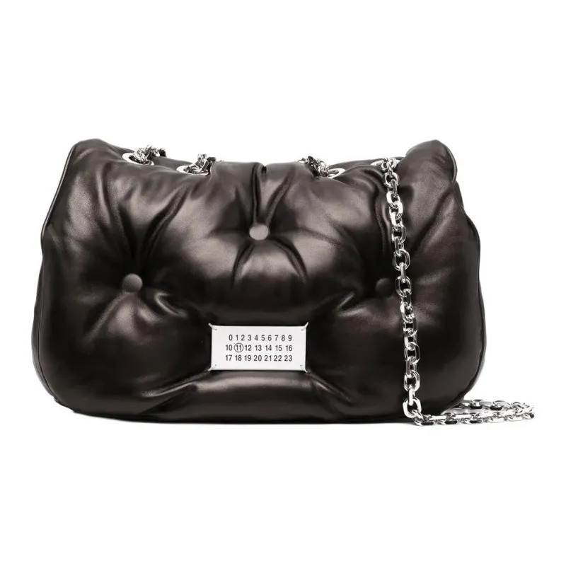 Maison Margiela Glam Slam Sheepskin Shoulder Bag Medium Size Women's Black-0