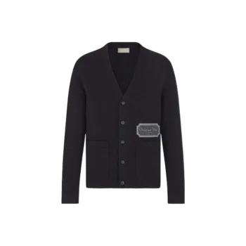 DIOR Homme Logo Patch V Neck Cardigan