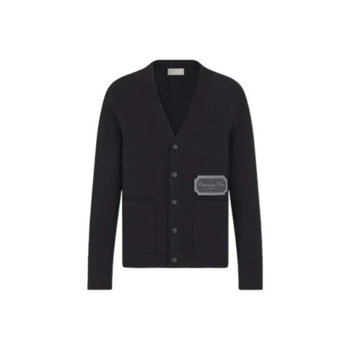 DIOR Homme Logo Patch V Neck Cardigan