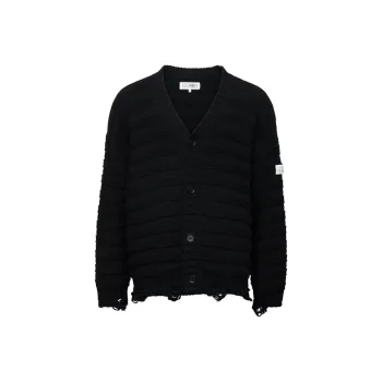 MM6 Maison Margiela Distressed Knit Cardigan