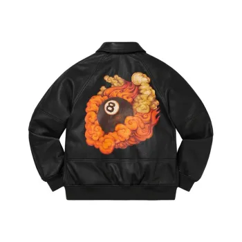 Supreme Schott Martin Wong 8 Ball Leather Varsity Jacket