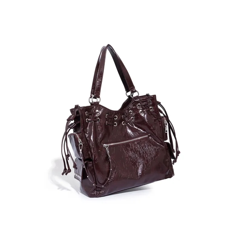 Vigno Synthetic Leather Shoulder Bag, Handbag Women's Black/Red/White-11