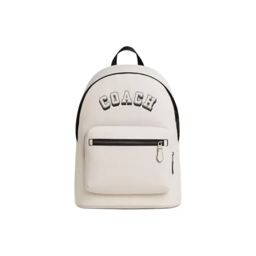 COACH Cow Leather Backpack Medium Size Men's Black White