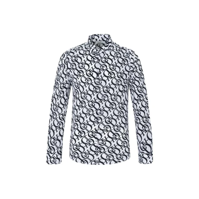 DEGAIA Shirts Men Black White-0