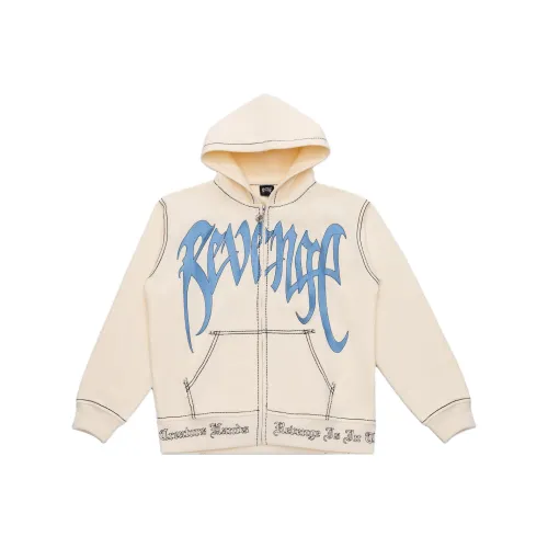 Revenge Contrast Embroidered Zip Hoodie