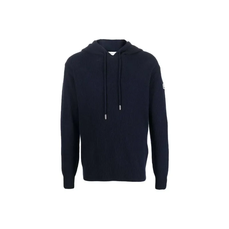 Moncler Logo patch Ribbed Hoodie-0
