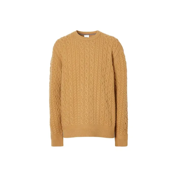Burberry Cashmere Sweaters Men Yellow-0