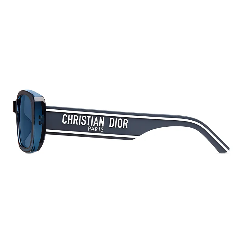 DIOR Plate Frame Irregular Shape Sunglasses Unisex Blue-2