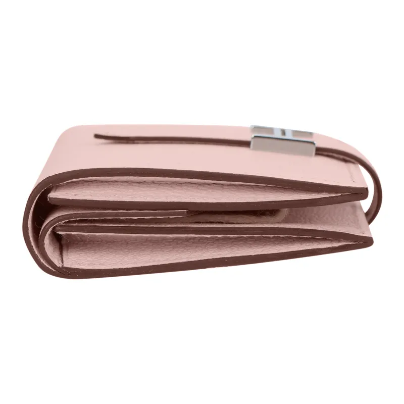HERMES Bearn Mysore Goat Skin Wallet Mini Women's M7 Love Pink-3