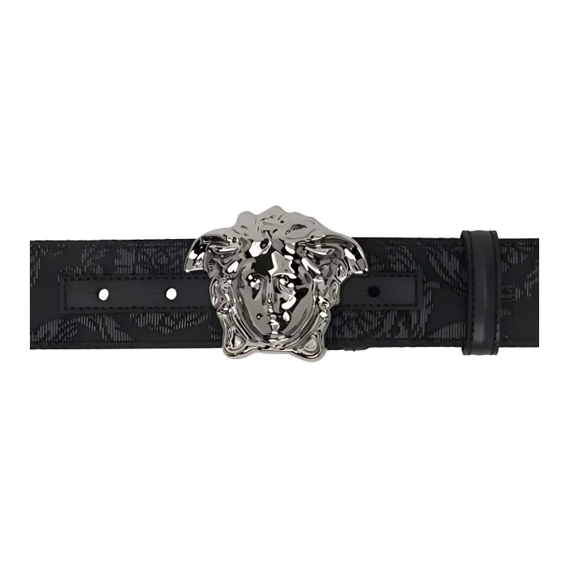FANSIZHE Calfskin, Fabric, Nylon, Metal Leather Belts Men's Black Width 4CM-2