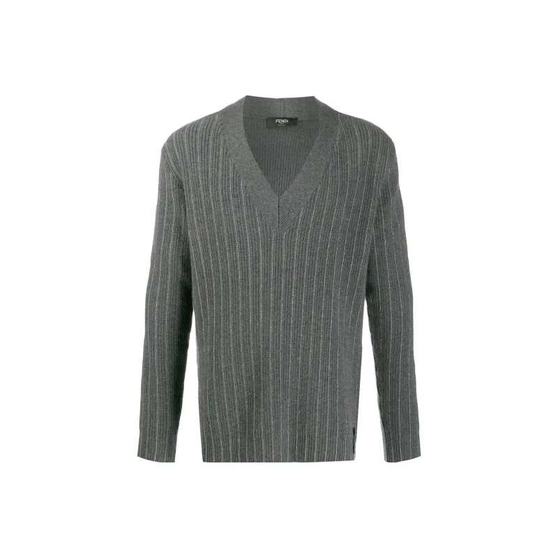 FENDI Cashmere Sweaters Men Gray-0