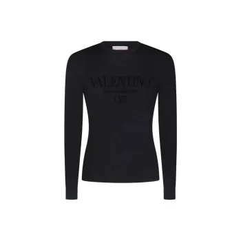 Valentino Logo Intarsia Crewneck Jumper