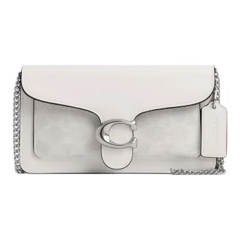 COACH Tabby Calfskin Portable Crossbody Bag, Shoulder Bag Small Size Women's Chalk White
