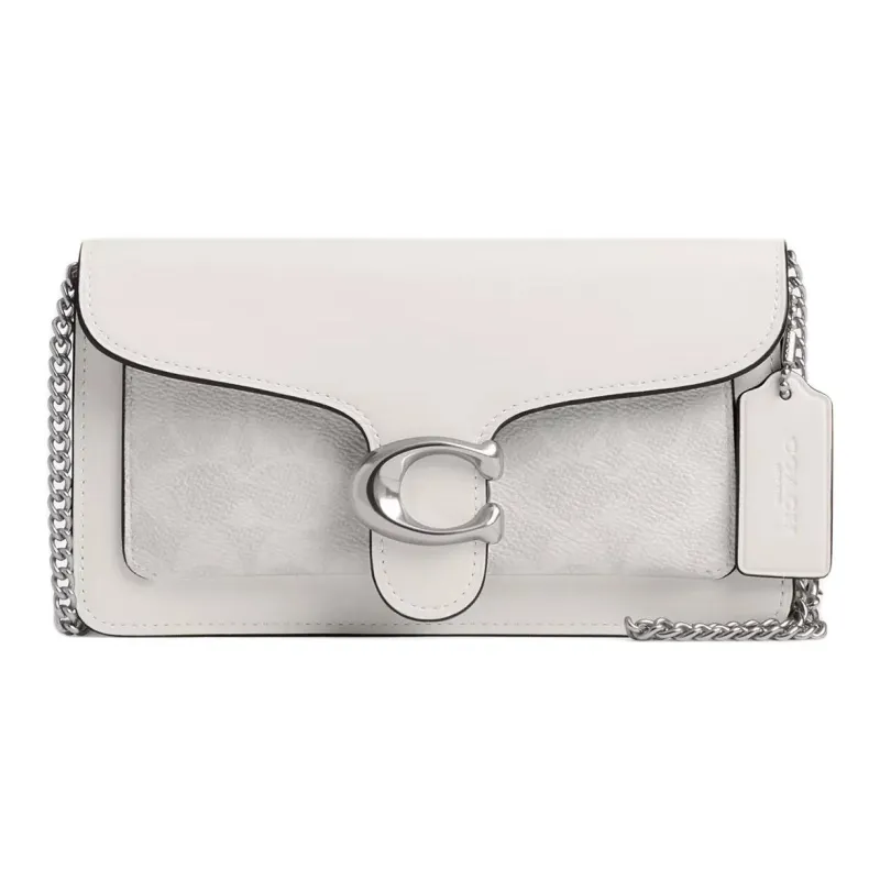 COACH Tabby Calfskin Portable Crossbody Bag, Shoulder Bag Small Size Women's Chalk White-0