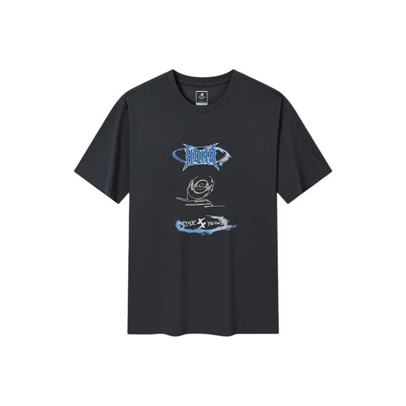 XTEP T Shirt Men's Ox Horn Gray-0