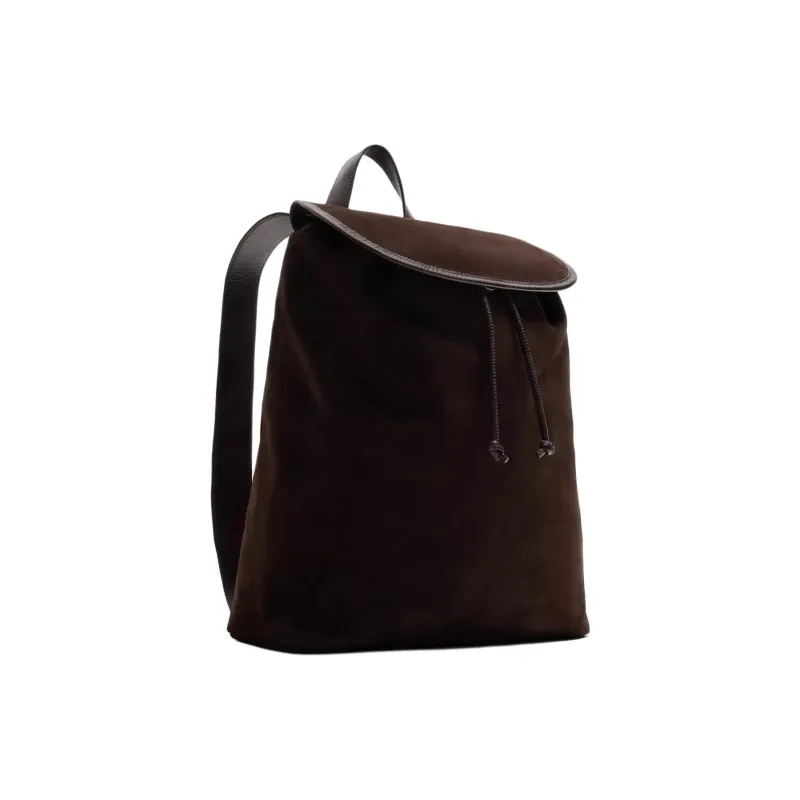 ZARA Cow Leather Backpack Large Size Men's Brown-1