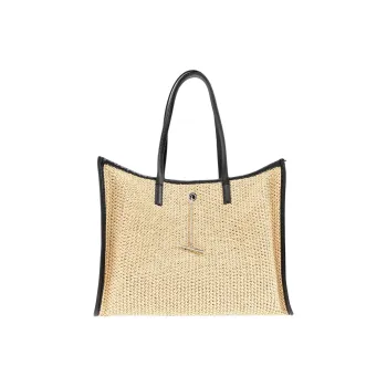 Alexander McQueen Fabric Tote Bag, Shopping Bag, Handbag Men's Beige