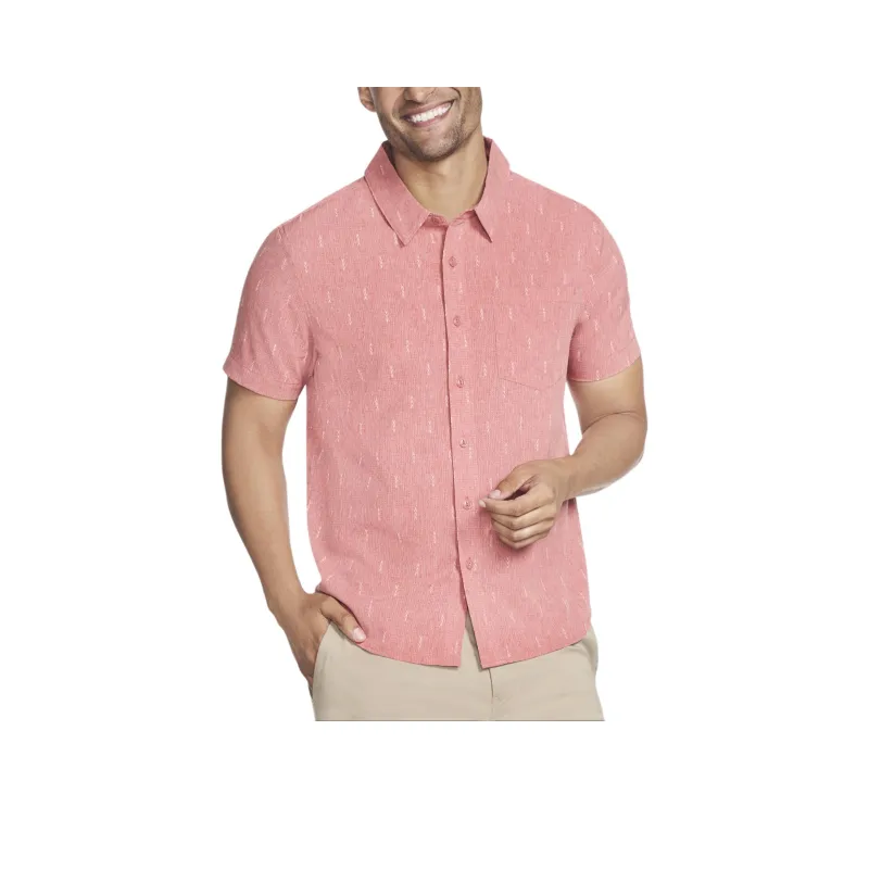 Skechers GO WALK Air Printed Short Sleeve Shirt Shirt Men's Pink-0