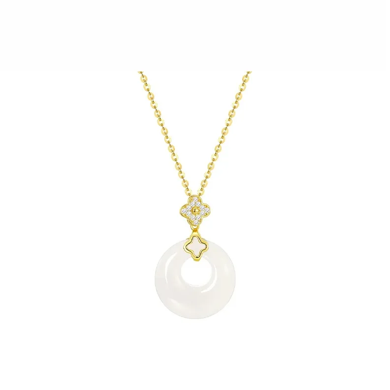 Emerald Chalcedony Necklaces Women's-5