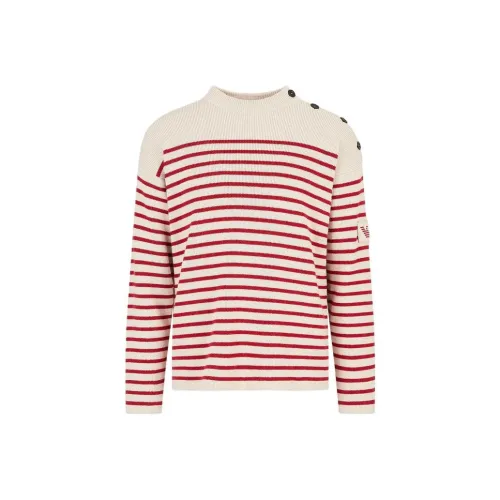 EMPORIO ARMANI Sustainable Collection Cashmere Sweaters Men White Red