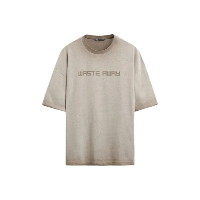 ZARA T-Shirts Men Light Brown-0