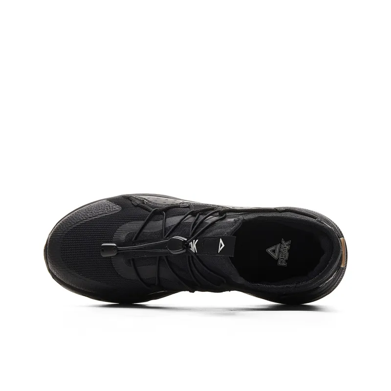 PEAK Cushioning, Slip Resistant, And Abrasion Resistant Low Top Casual Running Shoes Women's All Black-3