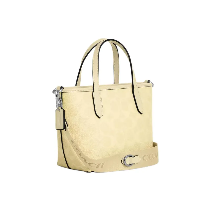 COACH City Coated Canvas Tote Bag, Shopping Bag, Shoulder Bag, Crossbody Bag, Handbag Mini Women's Yellow-1
