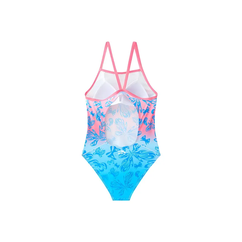 Anta One-piece Swimsuit Women's Pure White/Butterfly Rose Pink/Light Butterfly Blue-1