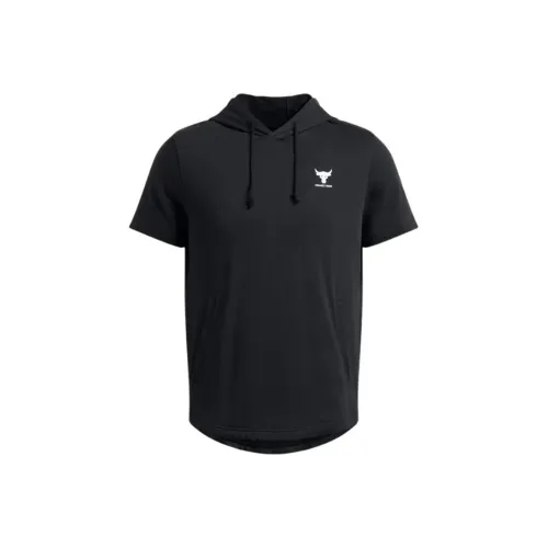 Under Armour Randonn Rock Terry Short Sleeve Hoodie Sweatshirt Men's Black