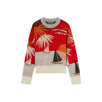 PALM ANGELS Hawaii Cropped Sweatshirt