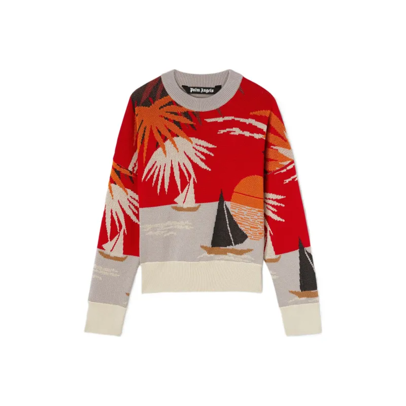 PALM ANGELS Hawaii Cropped Sweatshirt-0