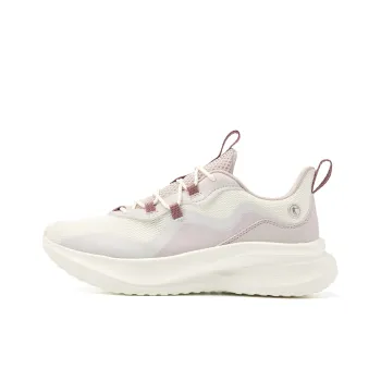 QIAODAN Cushioning, Slip Resistant, And Abrasion Resistant Low Top Casual Running Shoes Women's White Pink