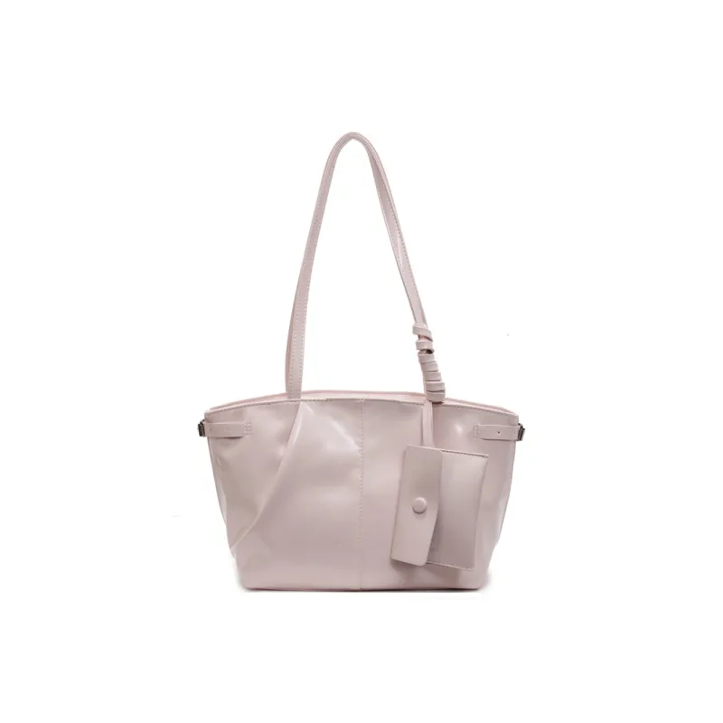 RIVMIND PU Tote Bag, Shoulder Bag Regular Women's White/Silver/Black/Pink/Blue-18