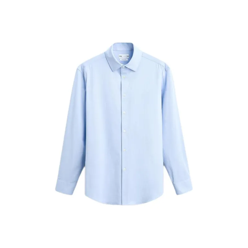 ZARA Shirts Men Light Blue-0
