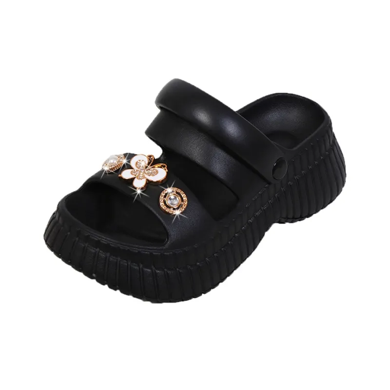 QIUTEXIONG EVA Rhinestone Slip Resistant Abrasion Resistant Slide Slippers Women's-0