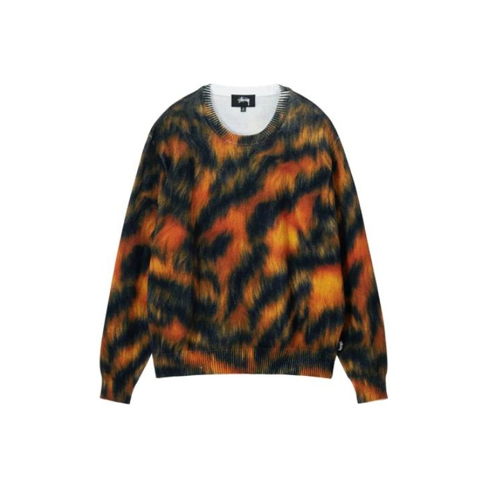 い様限定 STUSSY printed fur sweater Stussy Printed Fur Sweater - POIZON
