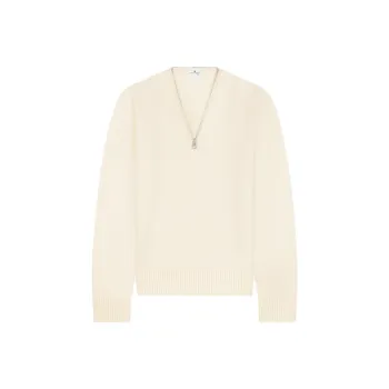 COURREGES Zipped V Neck Jumper