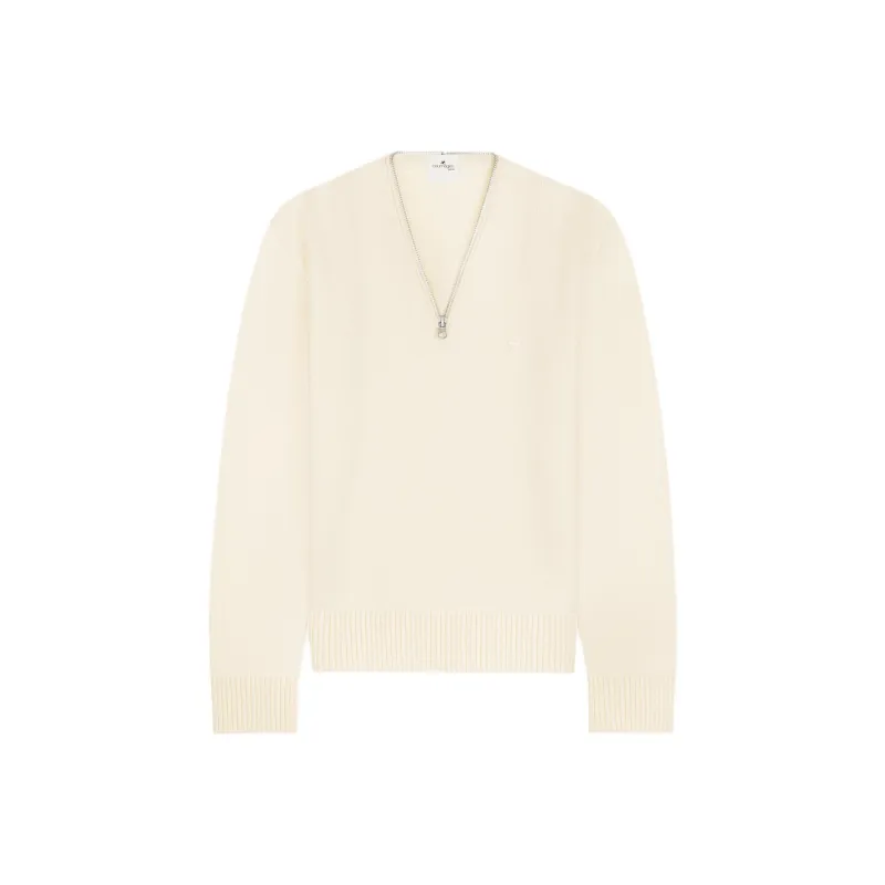 COURREGES Zipped V Neck Jumper-0